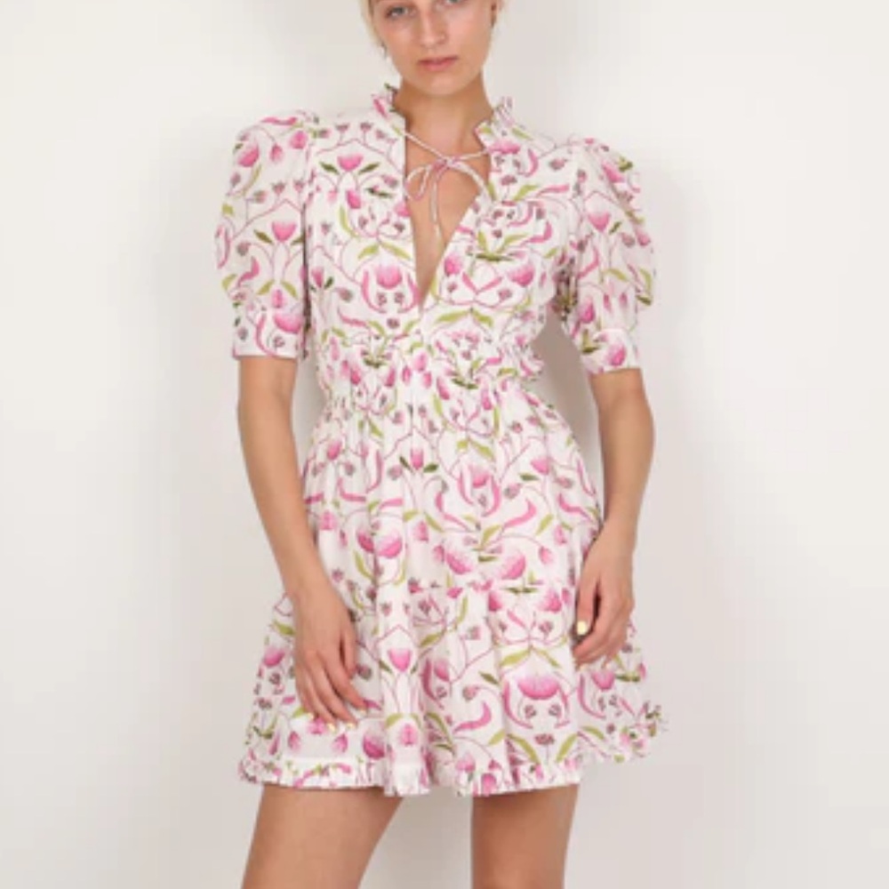 Monsoon and Beyond Pink and Green Floral Dress